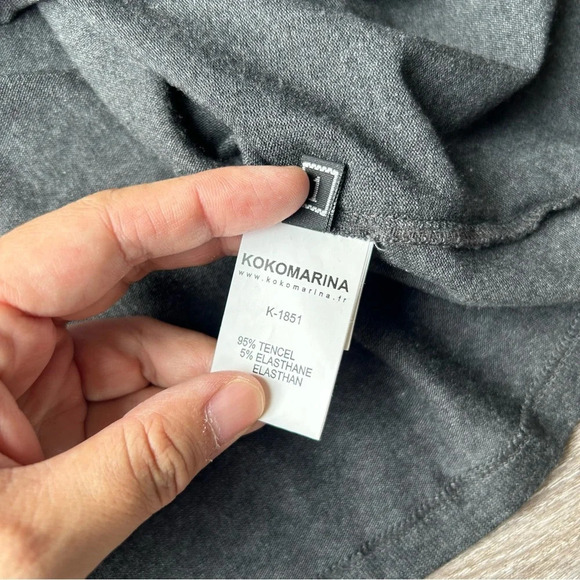KOKOMARINA BY ANTOINE COELENBIER GREY BLACK  DRAPED JERSEY SWEATER LAGENLOOK - Picture 11 of 15